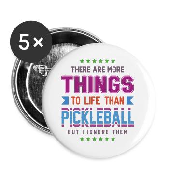 Pickleball - Buttons groß 56 mm (5er Pack) - Weiß - Vorne