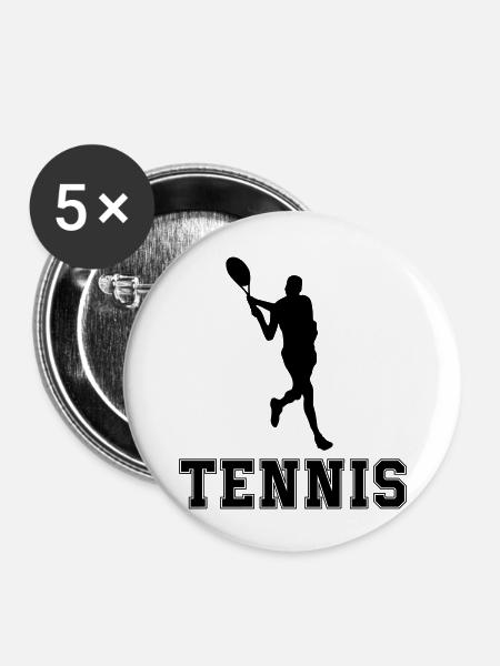 tennis - Buttons groß 56 mm (5er Pack) - Weiß