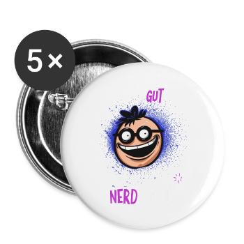 Alles ist Gut Solange du nerd bist - Buttons groß 56 mm (5er Pack) - Weiß - Vorne