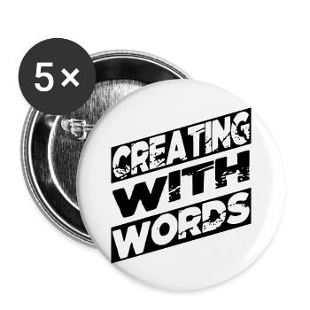 bday present idea gift idea imagination - Buttons groß 56 mm (5er Pack) - Weiß - Vorne