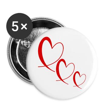 VALENTINSTAG. Junggesellinnenabschied. ICH LIEBE DICH. ICH LIEBE DICH. LIEBE - Buttons groß 56 mm (5er Pack) - Weiß - Vorne