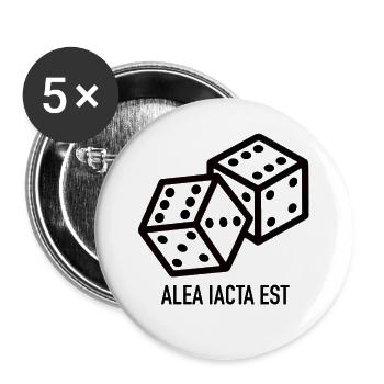 Die Würfel sind gefallen - Buttons groß 56 mm (5er Pack) - Weiß - Vorne