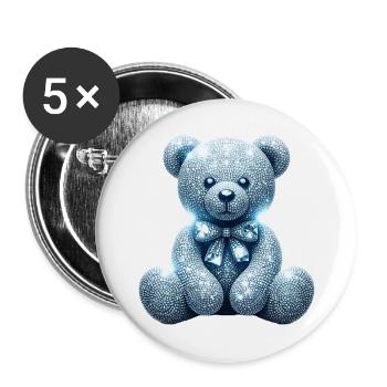 Crystal Bear Diamant Diamanten - Buttons groß 56 mm (5er Pack) - Weiß - Vorne