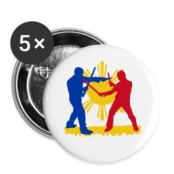 Philippinen Filipino Flagge Stolz I Geschenk - Buttons groß 56 mm (5er Pack) - Weiß - Vorne