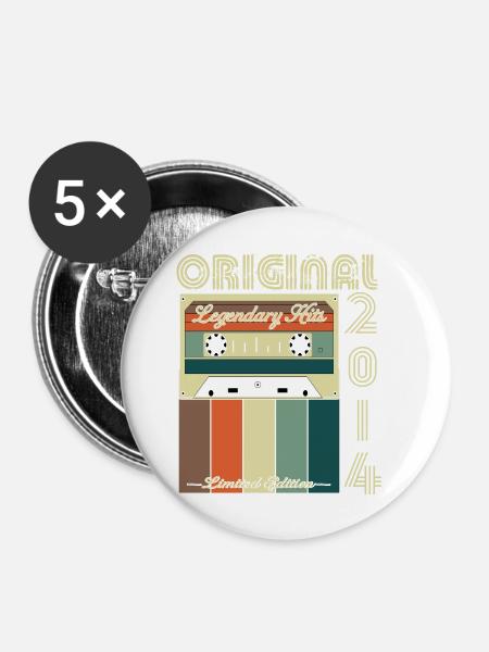Legendäres Jubiläum 2014 - Buttons groß 56 mm (5er Pack) - Weiß