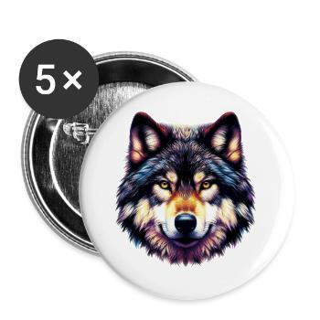Wolf - Buttons large 2.2''/56 mm (5-pack) - white - Front