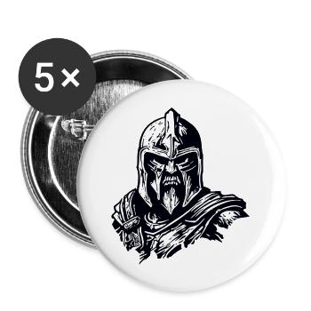 Spartiate / Guerrier / Combattant / Ancien / Sparte - Lot de 5 grands badges (56 mm) - blanc - Devant
