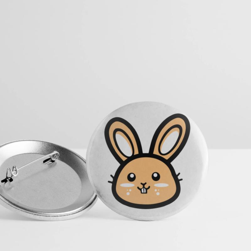 Bunny Head Easter Bunny Icon Easter Buttons large 2.2''/56 mm (5-pack)