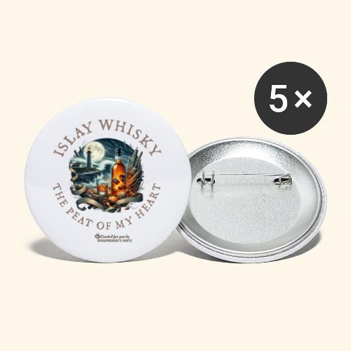 Islay whisky Peat Of My Heart - Buttons groß 56 mm (5er Pack)