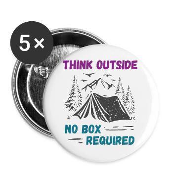 Camping, Hiking, Forest - Think Outside - Buttons large 2.2''/56 mm (5-pack) - white - Front