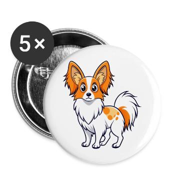 Alert Papillon Digitale Kunst - Buttons groß 56 mm (5er Pack) - Weiß - Vorne