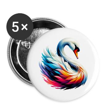 Swan - Buttons large 2.2''/56 mm (5-pack) - white - Front