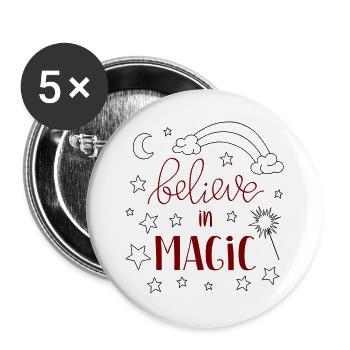 croire en la magie - Lot de 5 grands badges (56 mm) - blanc - Devant