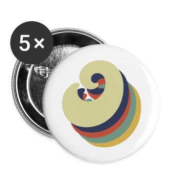 Letter o retro - Buttons large 2.2''/56 mm (5-pack) - white - Front
