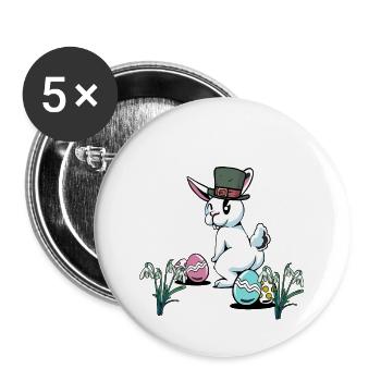 Easter Bunny Easter Easter Festival Easter Eggs Nest Child - Buttons large 2.2''/56 mm (5-pack) - white - Front