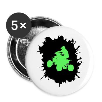 quad driver klecks - Buttons groß 56 mm (5er Pack) - Weiß - Vorne