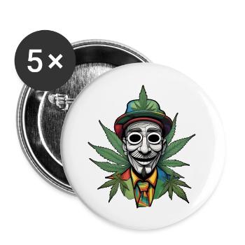 Die charmante Stärke einzigartige Cartoonfigur - Buttons groß 56 mm (5er Pack) - Weiß - Vorne