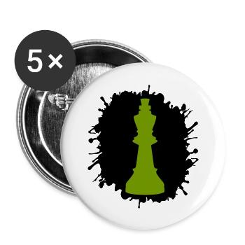 Splatter Chess King - Buttons large 2.2''/56 mm (5-pack) - white - Front