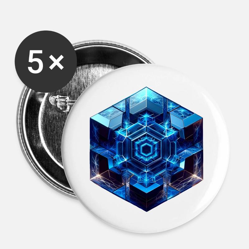 Sci Fi Cube - Buttons large 2.2''/56 mm (5-pack) - white