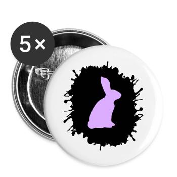 Éclaboussures de lapin - Lot de 5 grands badges (56 mm) - blanc - Devant