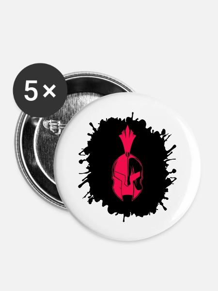 splatter sparta - Buttons groß 56 mm (5er Pack) - Weiß