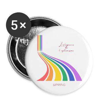 Spring 1 - Lot de 5 grands badges (56 mm) - blanc - Devant