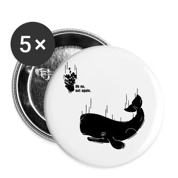 Petunia & Whale - Buttons groß 56 mm (5er Pack) - Weiß - Vorne