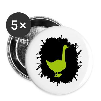 Goose Splatter - Buttons large 2.2''/56 mm (5-pack) - white - Front