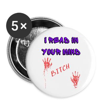 , ich lese deine Gedanken - Buttons groß 56 mm (5er Pack) - Weiß - Vorne