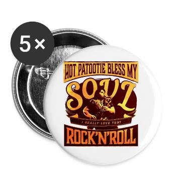 Hot Patootie Bless My Soul Eddie RHPS Gold Brown - Buttons large 2.2''/56 mm (5-pack) - white - Front