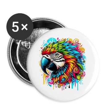 Parrot - Buttons large 2.2''/56 mm (5-pack) - white - Front