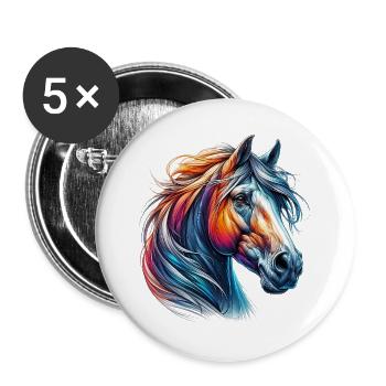 Horse - Buttons large 2.2''/56 mm (5-pack) - white - Front