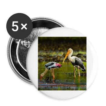 Beautiful birds - Buttons large 2.2''/56 mm (5-pack) - white - Front