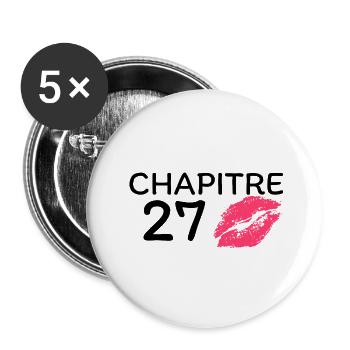 Chapitre 27 - Lot de 5 grands badges (56 mm) - blanc - Devant