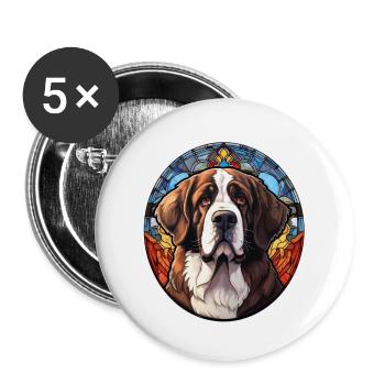 St. Bernard's Head - Buttons large 2.2''/56 mm (5-pack) - white - Front