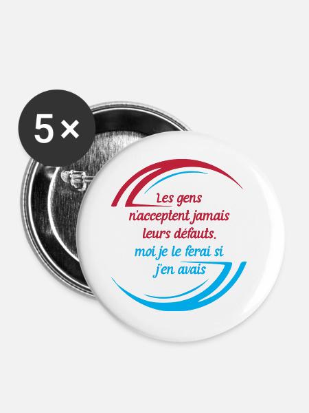 Die Fehler der Menschen - Buttons groß 56 mm (5er Pack) - Weiß