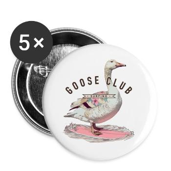 Conception de t-shirt Goose Surfing - Lot de 5 grands badges (56 mm) - blanc - Devant