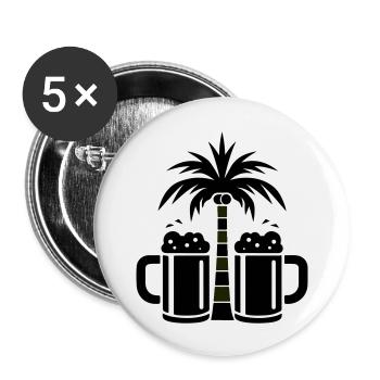 Plage de Beer Palm Trees - Lot de 5 grands badges (56 mm) - blanc - Devant