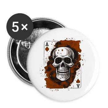Kiss My Ace jeu de poker jeu de cartes casino saké - Lot de 5 grands badges (56 mm) - blanc - Devant