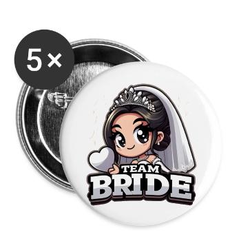 Équipe Bride - Lot de 5 grands badges (56 mm) - blanc - Devant