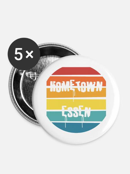 Home Town Essen - Buttons groß 56 mm (5er Pack) - Weiß