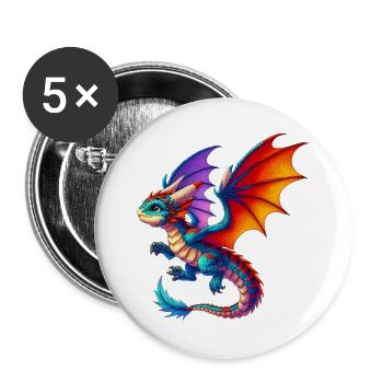 Dragon - Buttons large 2.2''/56 mm (5-pack) - white - Front
