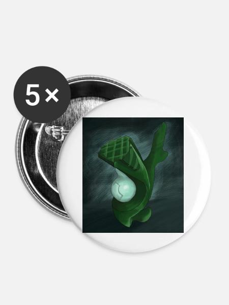 Abstrakte Skulptur - Buttons groß 56 mm (5er Pack) - Weiß