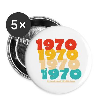 1970: Limited Edition - 54th Anniversary - Buttons large 2.2''/56 mm (5-pack) - white - Front