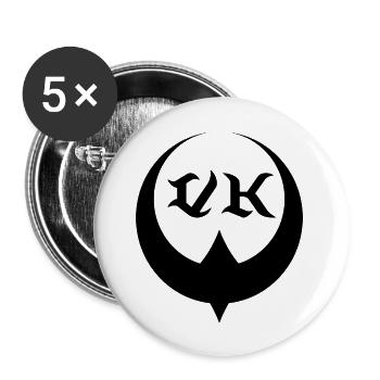 VK logo lune - Lot de 5 grands badges (56 mm) - blanc - Devant