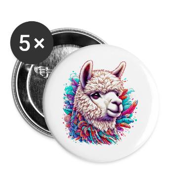Alpaca - Buttons large 2.2''/56 mm (5-pack) - white - Front