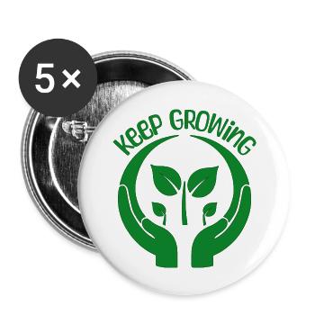 Keep Growing - Buttons groß 56 mm (5er Pack) - Weiß - Vorne