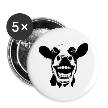 | Vache sauvage - Lot de 5 grands badges (56 mm) - blanc - Devant