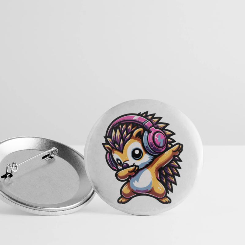 Dabbing Igel Buttons groß 56 mm (5er Pack)