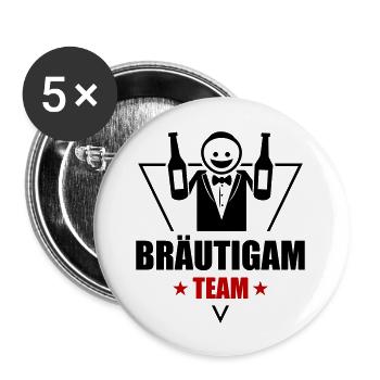 Wedding Groom Bachelor Party - Buttons large 2.2''/56 mm (5-pack) - white - Front